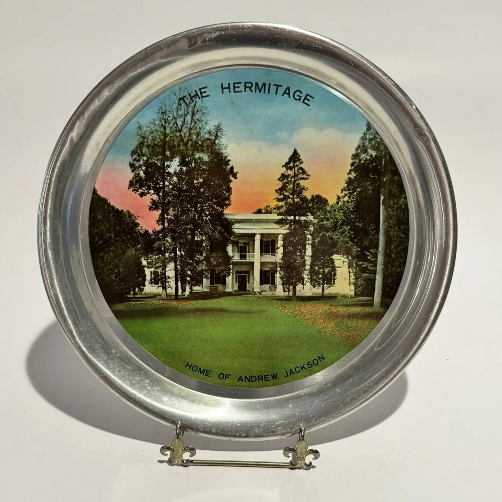Vintage Souvenir Tin Tray of President Andrew Jackson's Home The Hermitage Tenn‎